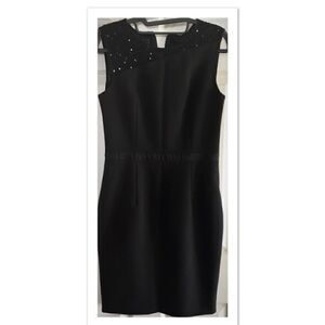 Halston Heritage Black Sheath Sequin Dress